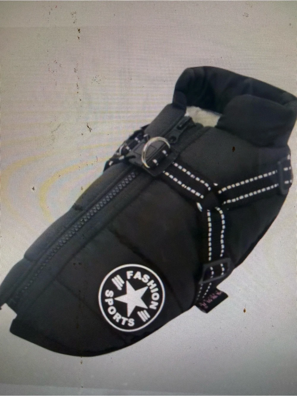 Fashion Sport Dog Coat Navy Blue Puffer Waterproof with Harness Openings